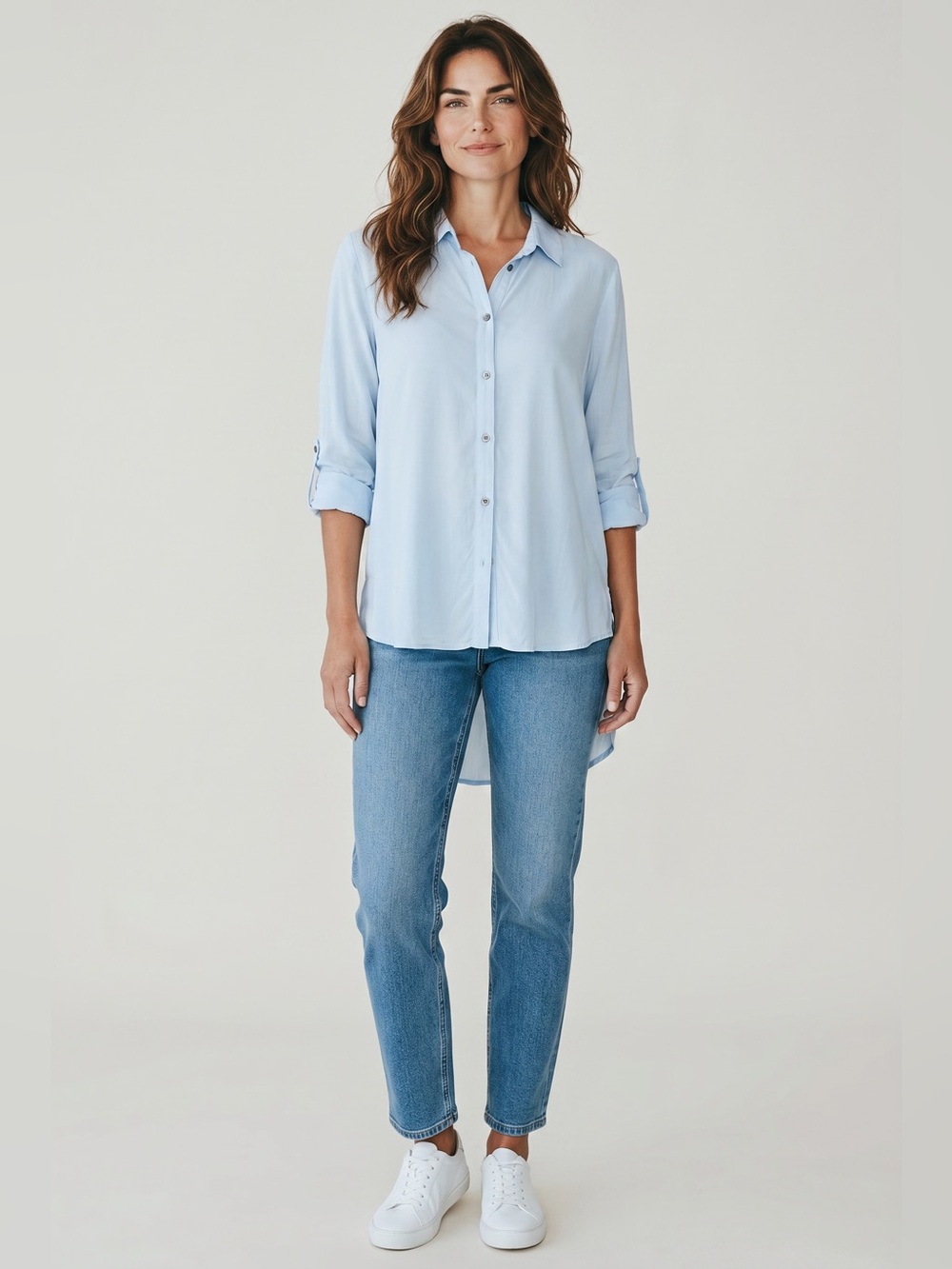 Nell Button Front Tunic // Blue // XS